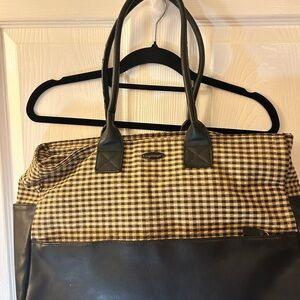Longaberger  Black and Brown Checkered Laptop Bag sku192